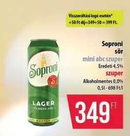 Coop Soproni sör ajánlat