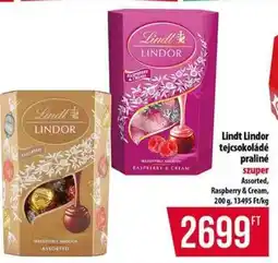 Coop Lindt Lindor tejcsokoládé praliné ajánlat