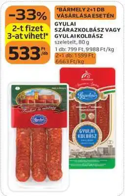 Auchan GYULAI SZÁRAZKOLBÁSZ VAGY GYULAI KOLBÁSZ ajánlat
