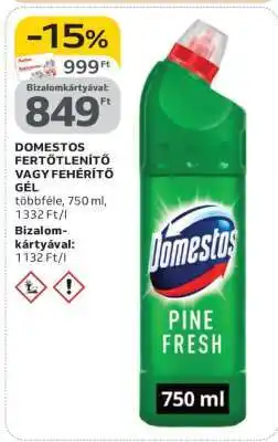 Auchan DOMESTOS FERTŐTLENÍTŐ VAGY FEHÉRÍTŐ GÉL ajánlat