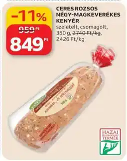 Auchan CERES ROZSOS NÉGY-MAGKEVERÉKES KENYÉR ajánlat