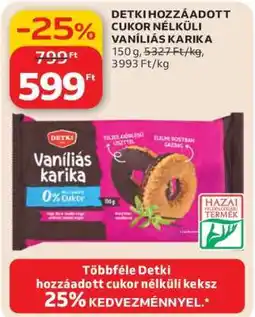 Auchan DETKI HOZZÁADOTT CUKOR NÉLKÜLI VANÍLIÁS KARIKA ajánlat
