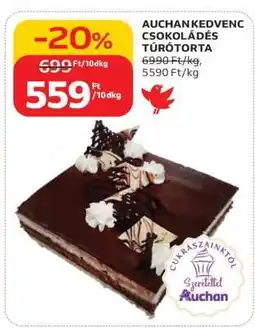 Auchan AUCHAN KEDVENC CSOKOLÁDÉS TÚRÓTORTA ajánlat