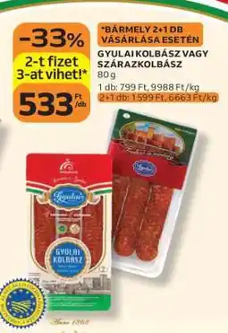 Auchan Gyulai Kolbász vagy Szárazkolbász ajánlat