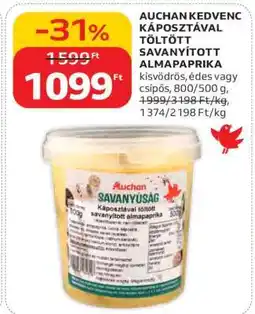 Auchan AUCHAN KEDVENC KÁPOSZTÁVAL TÖLTÖTT SAVANYÍTOTT ALMAPAPRIKA ajánlat