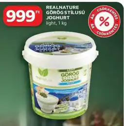 Auchan REALNATURE GÖRÖG STÍLUSÚ JOGHURT ajánlat