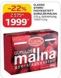 Auchan CLASSIC GYORSFAGYASZTOTT GURULÓS MÁLNA ajánlat