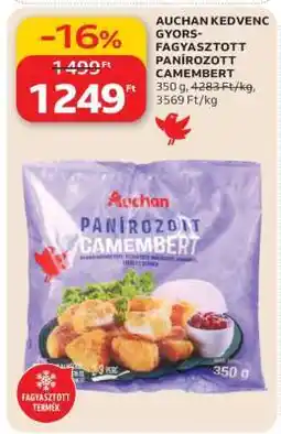 Auchan AUCHAN KEDVENC GYORS-FAGYASZTOTT PANÍROZOTT CAMEMBERT ajánlat
