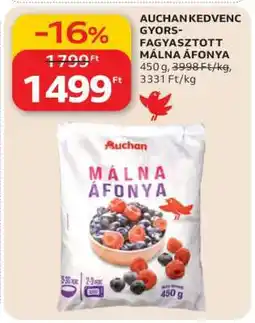 Auchan AUCHAN KEDVENC GYORSFAGYASZTOTT MÁLNA ÁFONYA ajánlat
