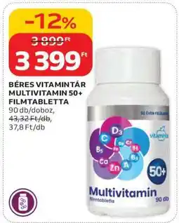 Auchan BÉRES VITAMINTÁR MULTIVITAMIN 50+ FILMTABLETTA ajánlat