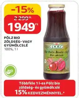 Auchan Pölz Bio Zöldség- vagy Gyümölcslé ajánlat