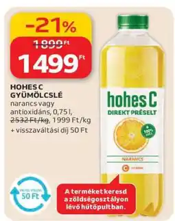 Auchan Hohes C Gyümölcslé ajánlat