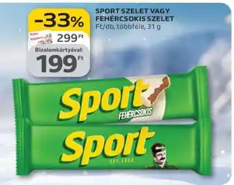 Auchan SPORT SZELET VAGY FEHÉRCSOKIS SZELET ajánlat