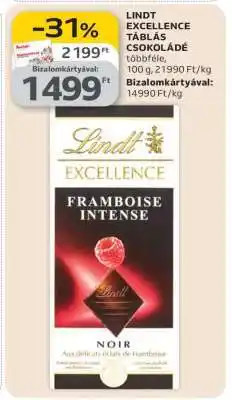 Auchan Lindt Excellence táblás csokoládé ajánlat