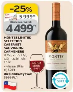 Auchan MONTES LIMITED SELECTION CABERNET SAUVIGNON–CARMENÈRE ajánlat