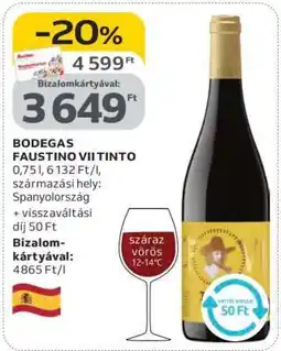 Auchan BODEGAS FAUSTINO VII TINTO ajánlat