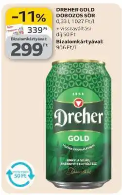 Auchan Dreher Gold Dobozos Sör ajánlat