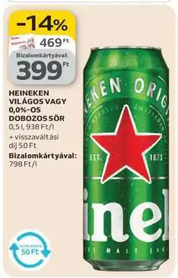 Auchan Heineken Világos vagy 0,0%-os Dobozos Sör ajánlat