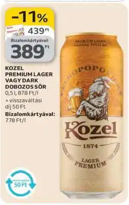 Auchan KOZEL PREMIUM LAGER VAGY DARK DOBOZOS SÖR ajánlat