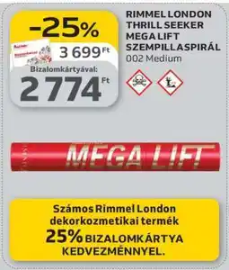 Auchan RIMMEL LONDON THRILL SEEKER MEGA LIFT SZEMPILLASPIRÁL ajánlat
