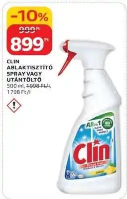 Auchan Clin Ablaktisztító Spray vagy Utántöltő ajánlat