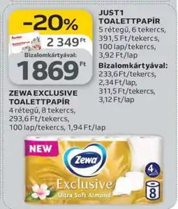 Auchan ZEWA EXCLUSIVE TOALETTPAPÍR ajánlat