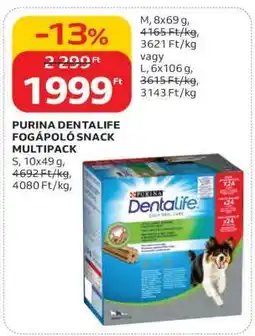 Auchan PURINA DENTALIFE FOGÁPOLÓ SNACK MULTIPACK ajánlat