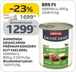 Auchan ANIMONDA GRANCARNO PRÉMIUM KONZERV KUTYAELEDEL ajánlat