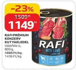 Auchan RAFI PRÉMIUM KONZERV KUTYAÉLEDEL ajánlat