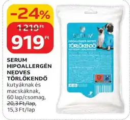 Auchan SERUM Hipoallergén nedves törlőkendő ajánlat