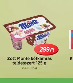 Real Zott Monte kétkamrás tejdesszert ajánlat