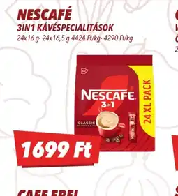 CBA NESCAFÉ 3IN1 KÁVÉSPECIALITÁSOK ajánlat