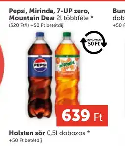 PRIVÁT Pepsi, Mirinda, 7-UP, Mountain Dew üdítőital ajánlat