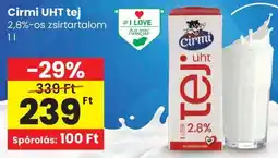 Spar Cirmi UHT tej ajánlat