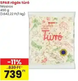 Spar SPAR rögös túró ajánlat