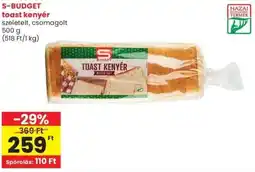 Spar S-BUDGET toast kenyér ajánlat