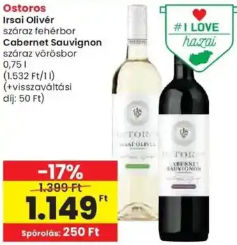 Spar Ostoros Irsai Olivér, Cabernet Sauvignon ajánlat