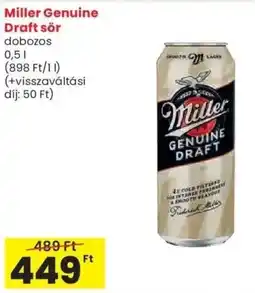 Spar Miller Genuine Draft sör ajánlat