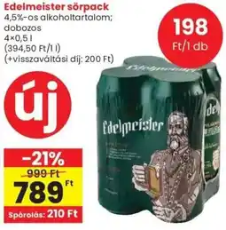 Spar Edelmeister sörpack ajánlat