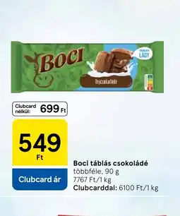 Tesco Boci táblás csokoládé ajánlat