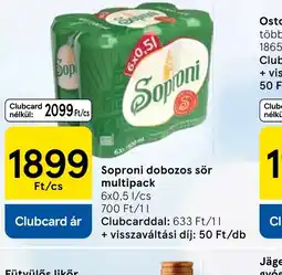 Tesco Soproni dobozos sör ajánlat