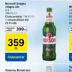Tesco Borsodi Üveges világos sör ajánlat