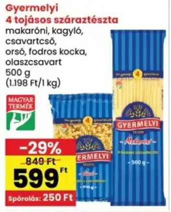 Interspar Gyermelyi 4 tojásos száraztészta ajánlat