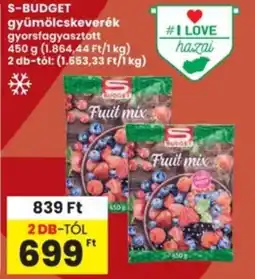 Interspar S-BUDGET gyümölcskeverék gyorsfagyasztott ajánlat