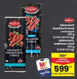 Interspar Regnum Hámozott frankfurti virsli ajánlat