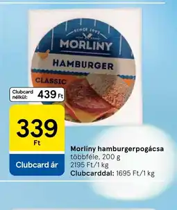 Tesco MORLINY hamburgerpogácsa ajánlat