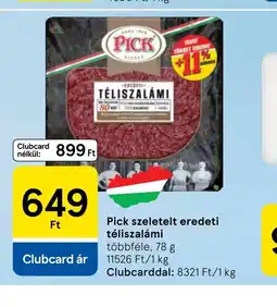 Tesco PICK szeletelt téliszalámi ajánlat
