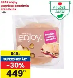 Interspar SPAR enjoy. paprikás szalámis szendvics ajánlat