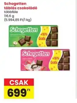 Interspar Schogetten táblás csokoládé ajánlat