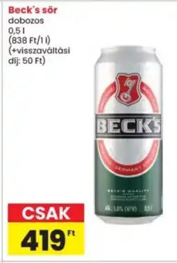 Interspar Beck's sör ajánlat